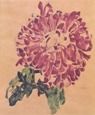 Red Chrysanthemum by Egon Schiele